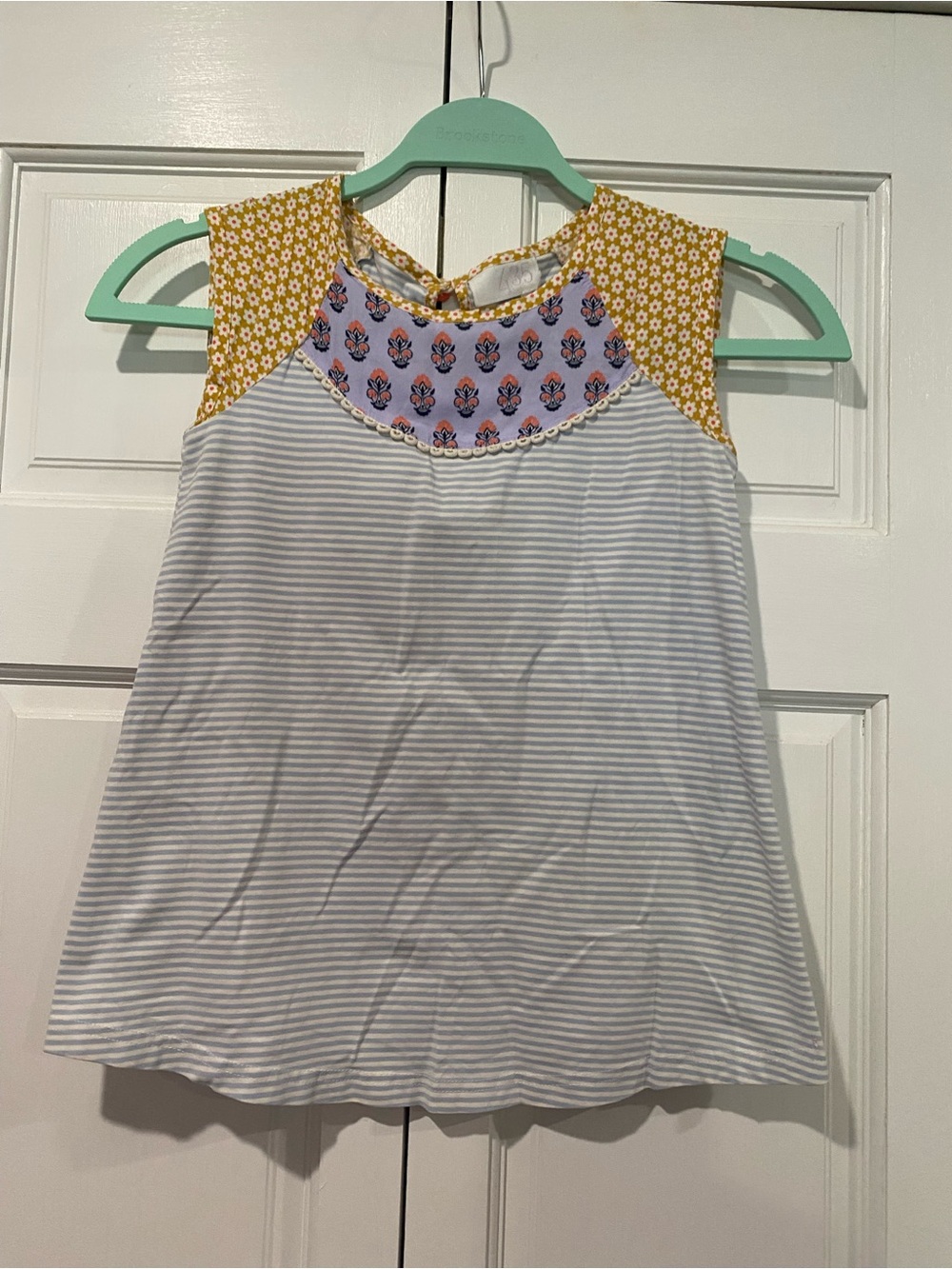 Matilda Jane White and Yellow Tank with Lilac Floral Yoke